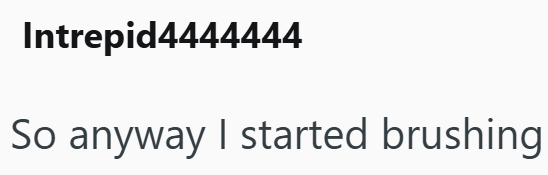 Intrepid4444444 So anyway I started brushing