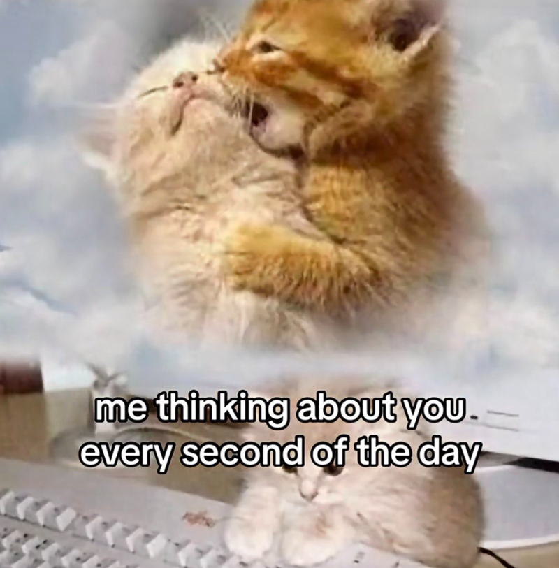 me thinking about you. every second of the day