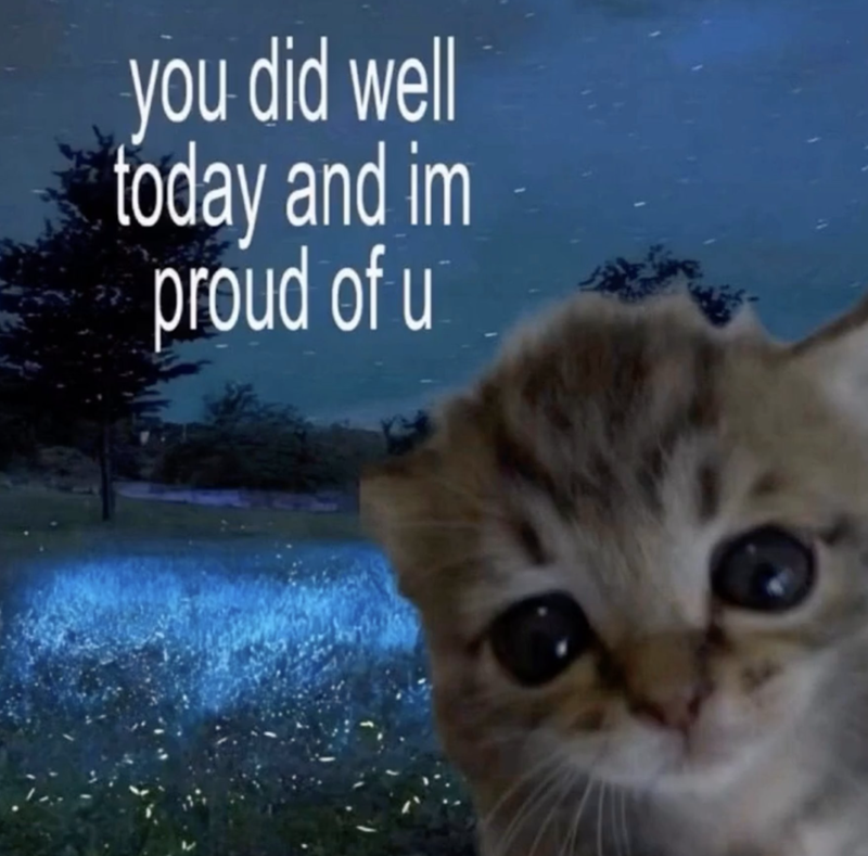 you did well today and im proud of u