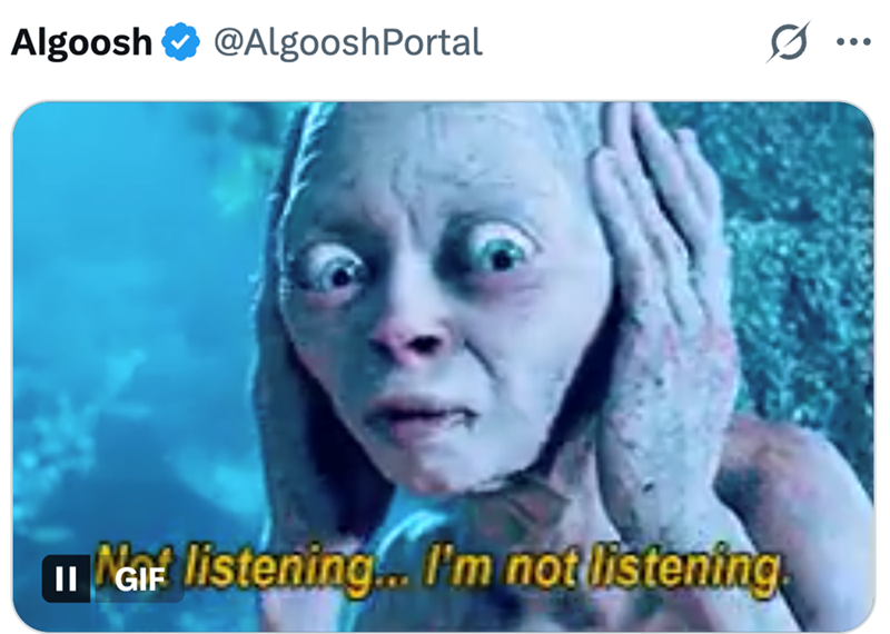 Algoosh @AlgooshPortal ... IINGIF listening... I'm not listening
