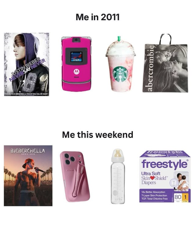 JUSTIN BIEBER NEVERSAY NEVER Me in 2011 BIEBERCHELLA Me this weekend abercrombie freestyle Ultra Soft Skin Shield Diapers 14x Better Absorption 7-Layer Skin Protection TCF: Total Chlorine Free 80 1