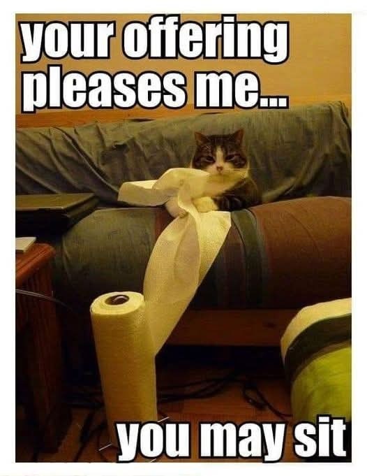 your offering pleases me... you may sit