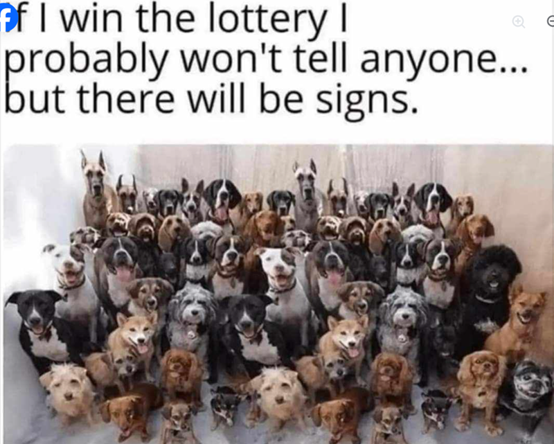 f I win the lottery! probably won't tell anyone... but there will be signs.