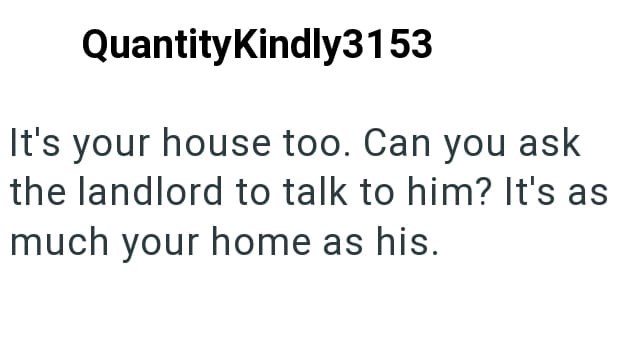 Quantity Kindly3153 It's your house too. Can you ask the landlord to talk to him? It's as much your home as his.