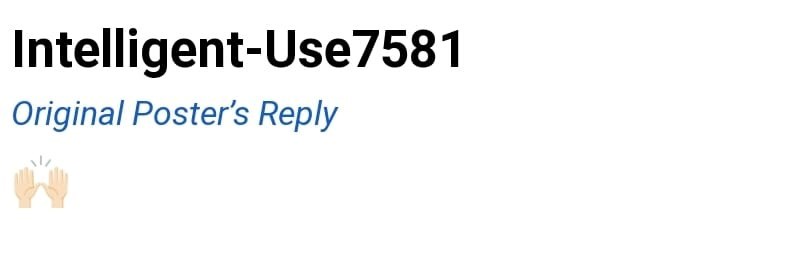 Intelligent-Use 7581 Original Poster's Reply