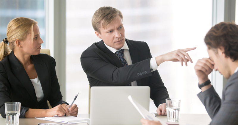 Boss telling employee to leave