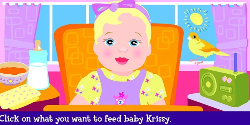 Click on what you want to feed baby Krissy.