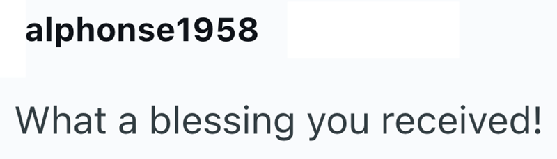 alphonse 1958 What a blessing you received!