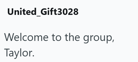 United Gift3028 Welcome to the group, Taylor.