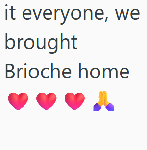 it everyone, we brought Brioche home
