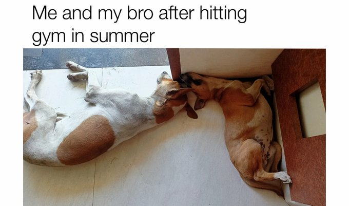 Me and my bro after hitting gym in summer