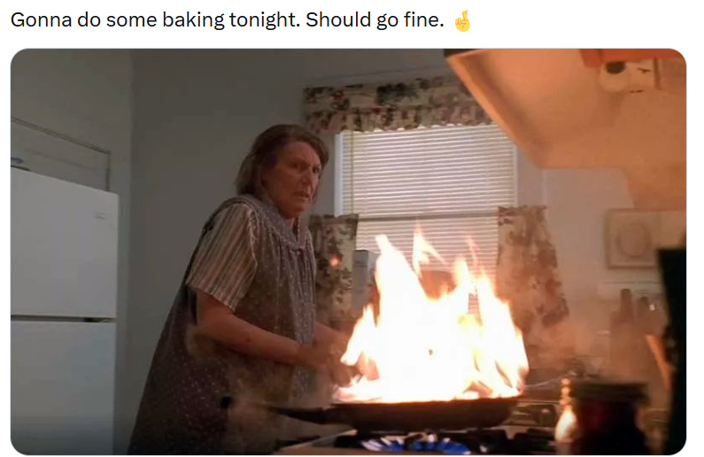 Gonna do some baking tonight. Should go fine.