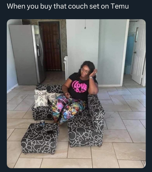When you buy that couch set on Temu COVE