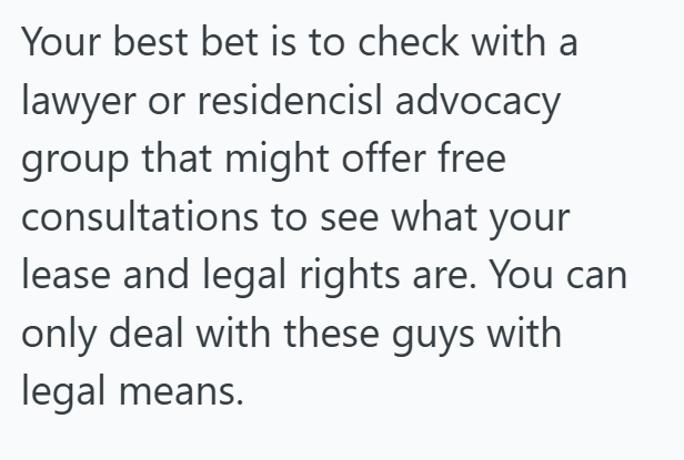 Your best bet is to check with a lawyer or residencial advocacy group that might offer free consultations to see what your lease and legal rights are. You can only deal with these guys with legal means.
