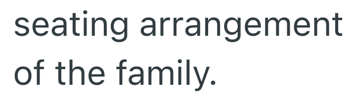 seating arrangement of the family.