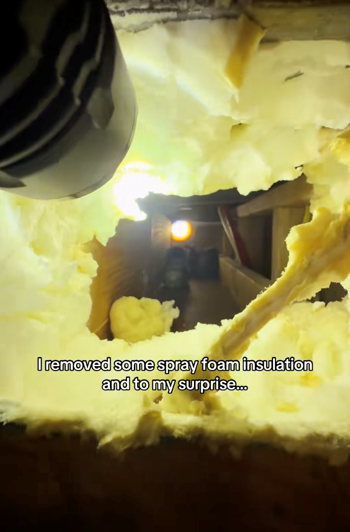 I removed some spray foam insulation and to my surprise...