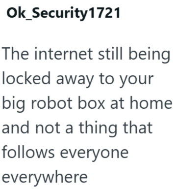 Ok Security1721 The internet still being locked away to your big robot box at home and not a thing that follows everyone everywhere