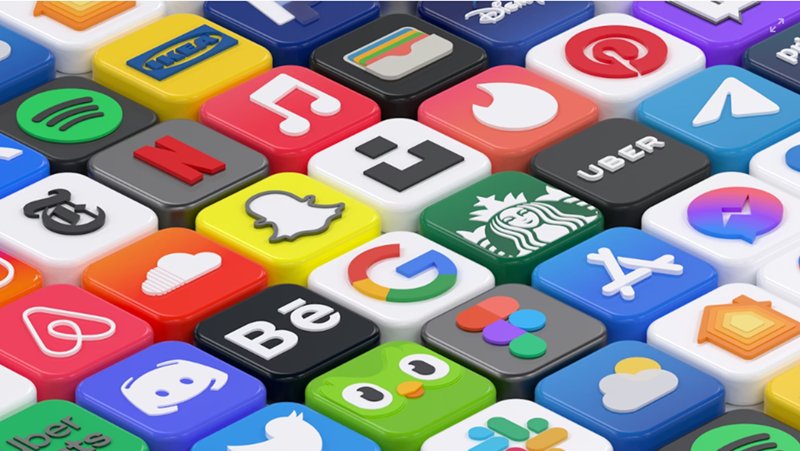 A pile of colorful apps and streaming services.