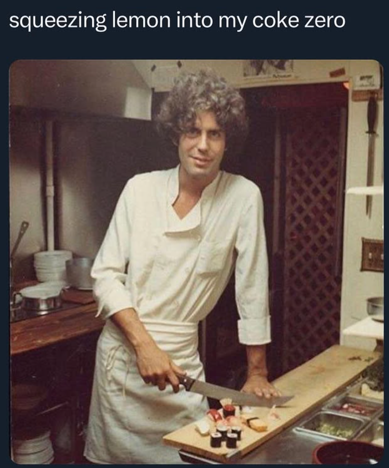 squeezing lemon into my coke zero