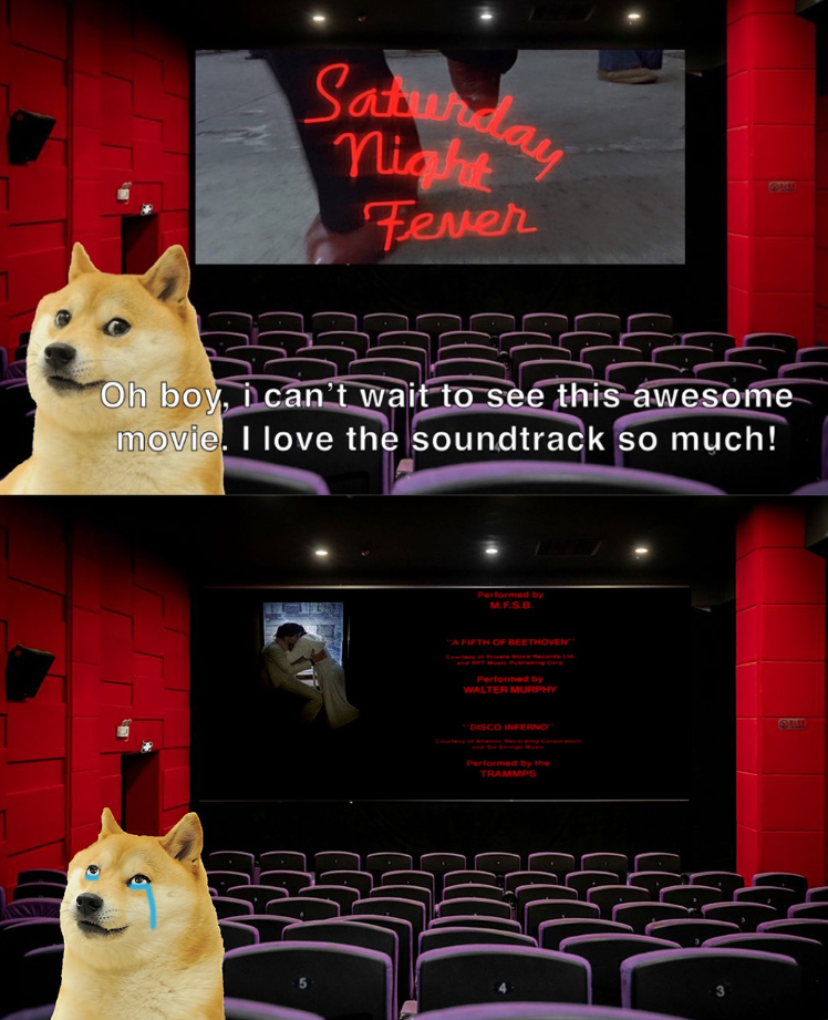 Saturday Night Fever Oh boy, i can't wait to see this awesome movie. I love the soundtrack so much! Performed by M.F.S.B. "A FIFTH OF BEETHOVEN Courtesy of Private Stock Records Ltd and AFT Music Publishing Cer Performed by WALTER MURPHY DISCO INFERNO Courtesy of Astant Corporation and Sie Strings Muert Performed by the TRAMMPS