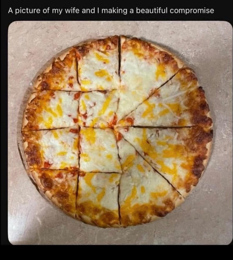 A picture of my wife and I making a beautiful compromise