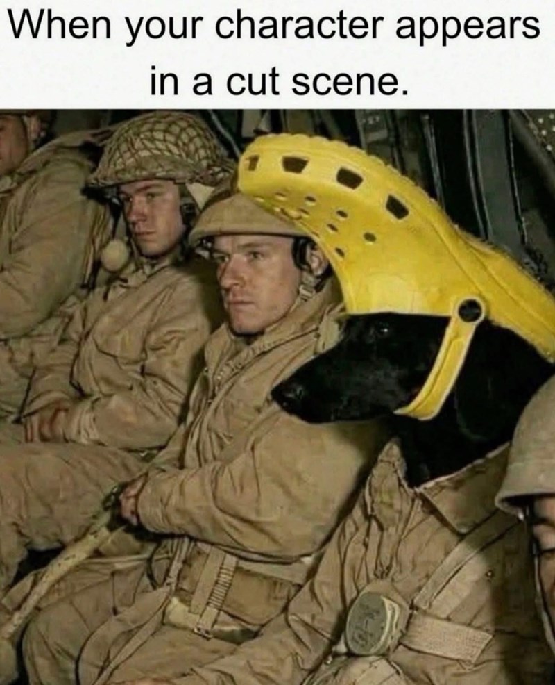 When your character appears in a cut scene.