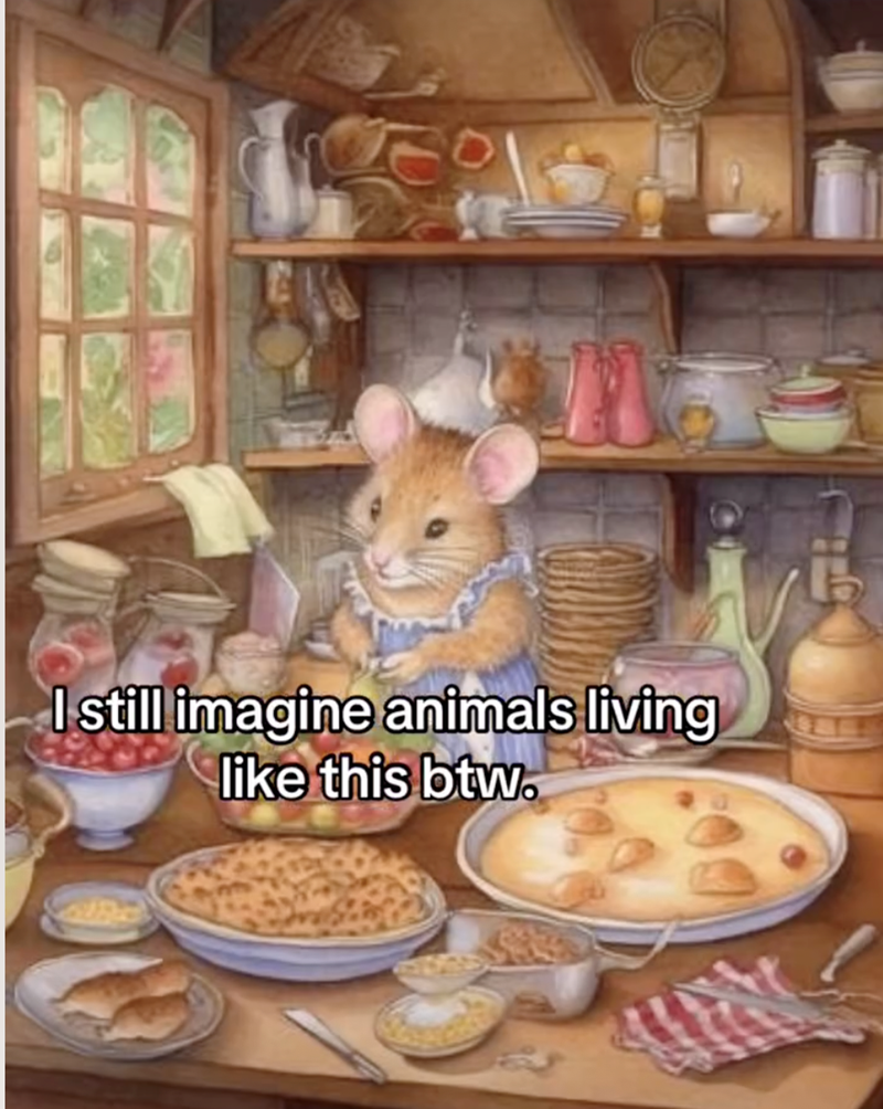 I still imagine animals living like this btw.