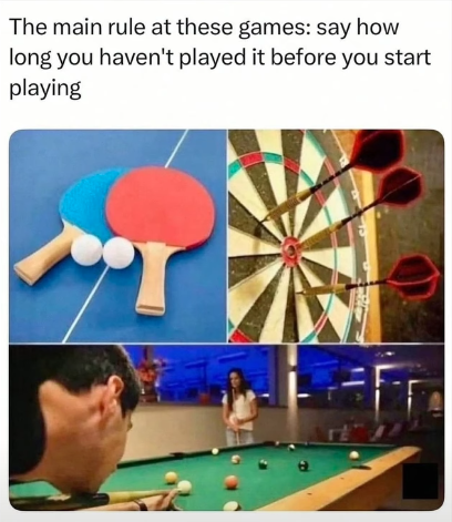 The main rule at these games: say how long you haven't played it before you start playing