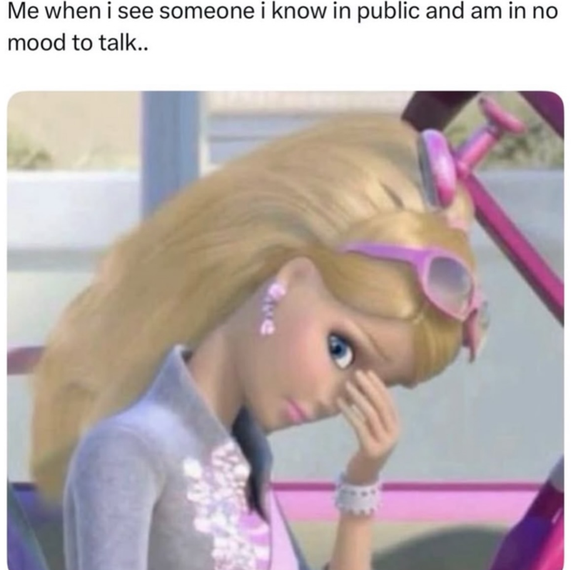 Me when i see someone i know in public and am in no mood to talk..