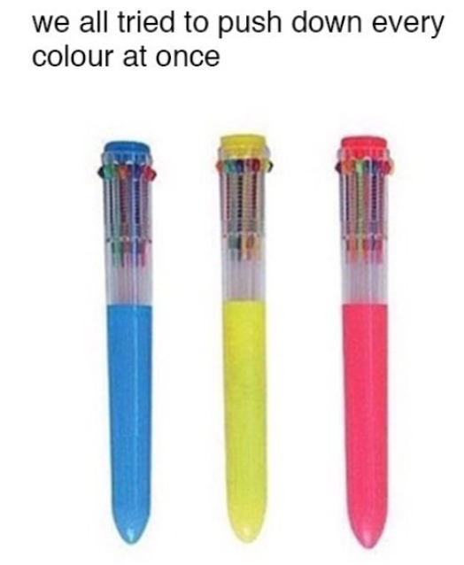 we all tried to push down every colour at once