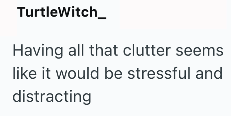 TurtleWitch_ Having all that clutter seems like it would be stressful and distracting