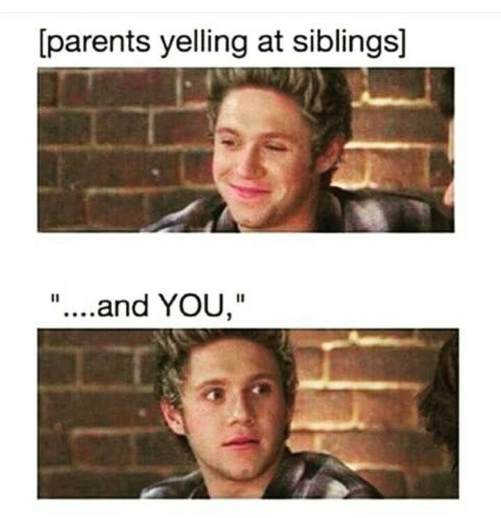 [parents yelling at siblings] "....and YOU,"