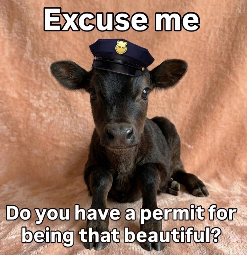 Excuse me POLICE Do you have a permit for being that beautiful?