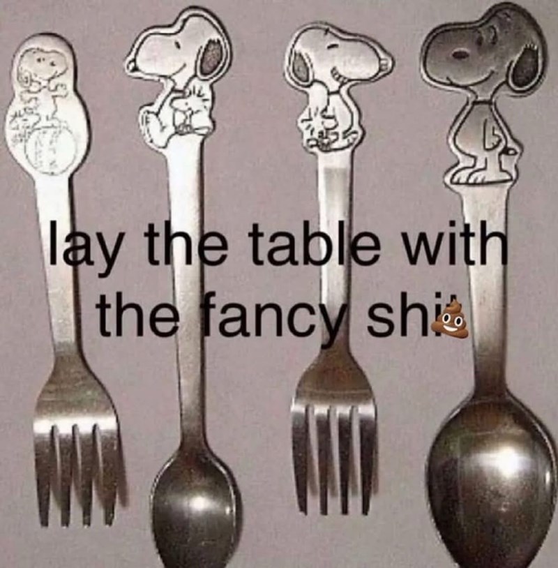lay the table with the fancy shi