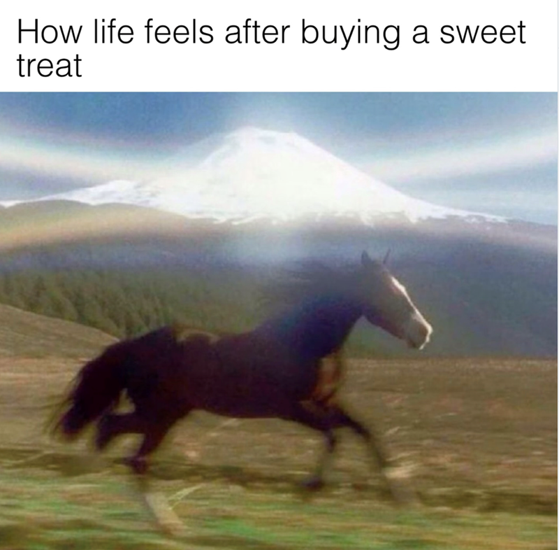 How life feels after buying a sweet treat