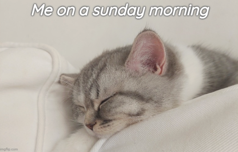 imgflip.com Me on a sunday morning