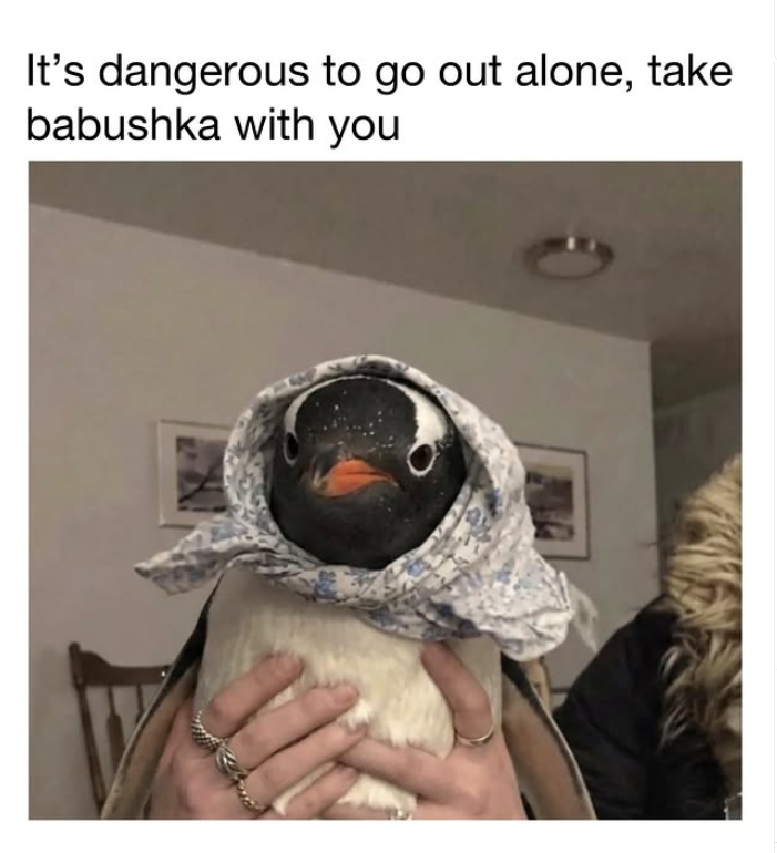 It's dangerous to go out alone, take babushka with you