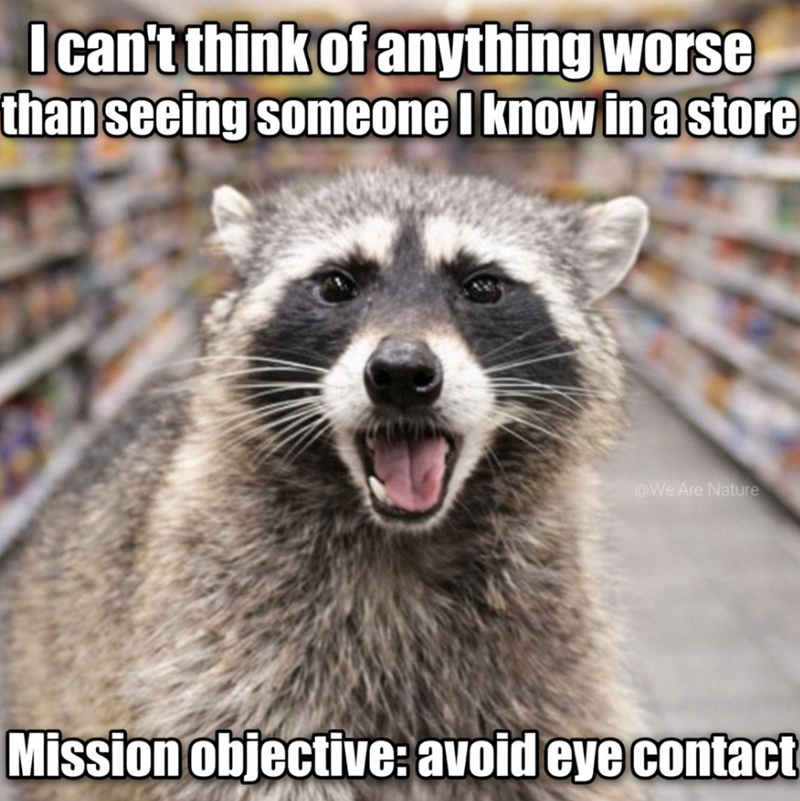 I can't think of anything worse than seeing someone I know in a store @We Are Nature Mission objective: avoid eye contact