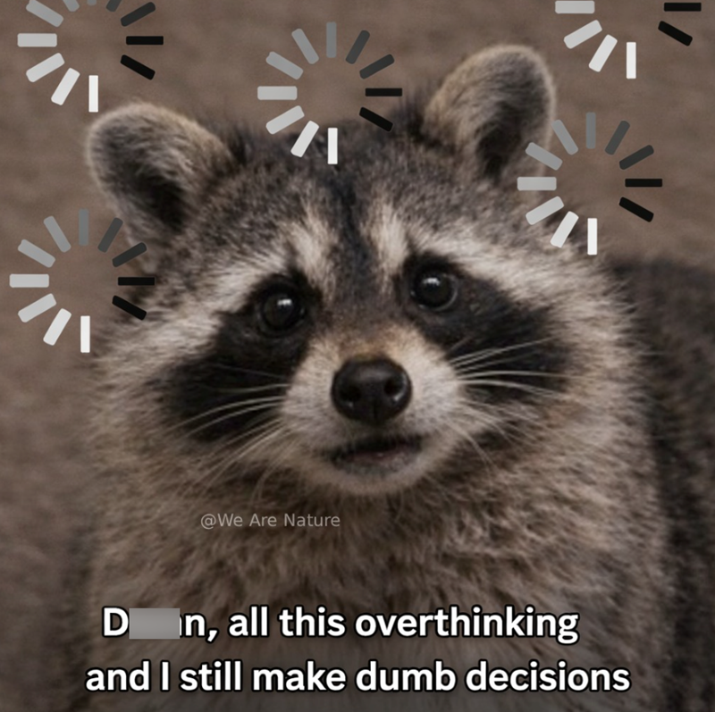@We Are Nature D n, all this overthinking and I still make dumb decisions