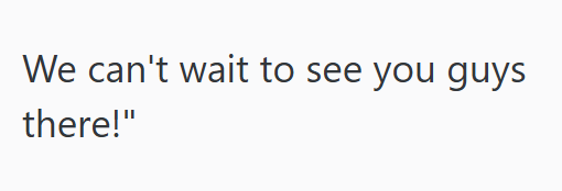 We can't wait to see you guys there!"