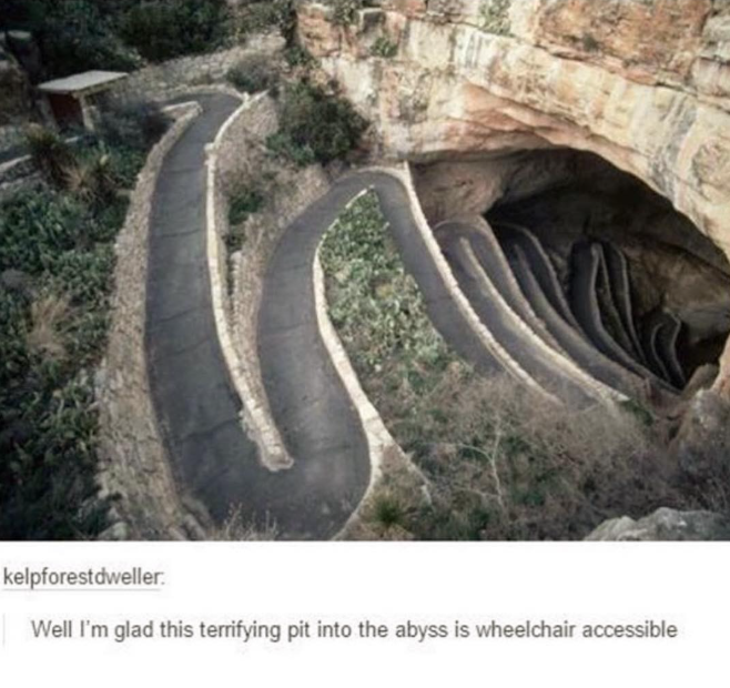 kelpforestdweller Well I'm glad this terrifying pit into the abyss is wheelchair accessible