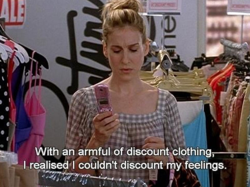 ALE lau With an armful of discount clothing, I realised I couldn't discount my feelings.