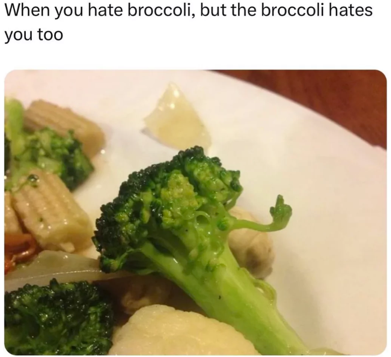 When you hate broccoli, but the broccoli hates you too