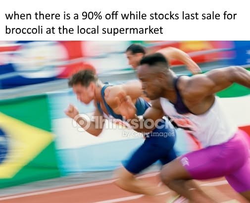 when there is a 90% off while stocks last sale for broccoli at the local supermarket Thinkstock by Getty Images