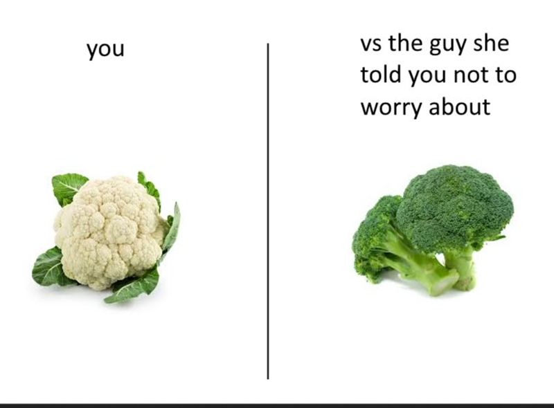you vs the guy she told you not to worry about