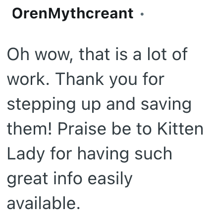 OrenMythcreant ⚫ Oh wow, that is a lot of work. Thank you for stepping up and saving them! Praise be to Kitten Lady for having such great info easily available.