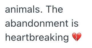 animals. The abandonment is heartbreaking ♥