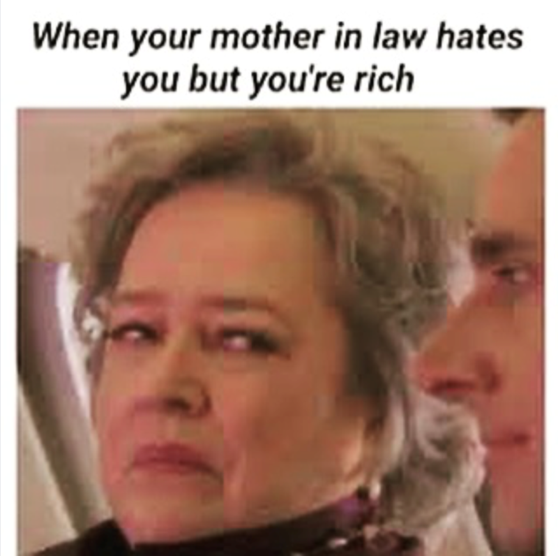 When your mother in law hates you but you're rich