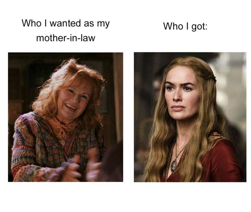 Who I wanted as my mother-in-law Who I got: 30