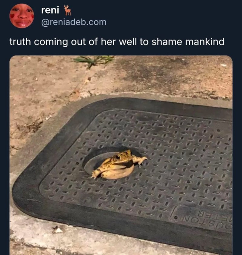 reni @reniadeb.com truth coming out of her well to shame mankind NOISTO